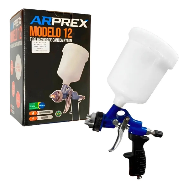 Pistola de Pintura Gravidade Bico 4.0mm MODELO 12X ARPREX